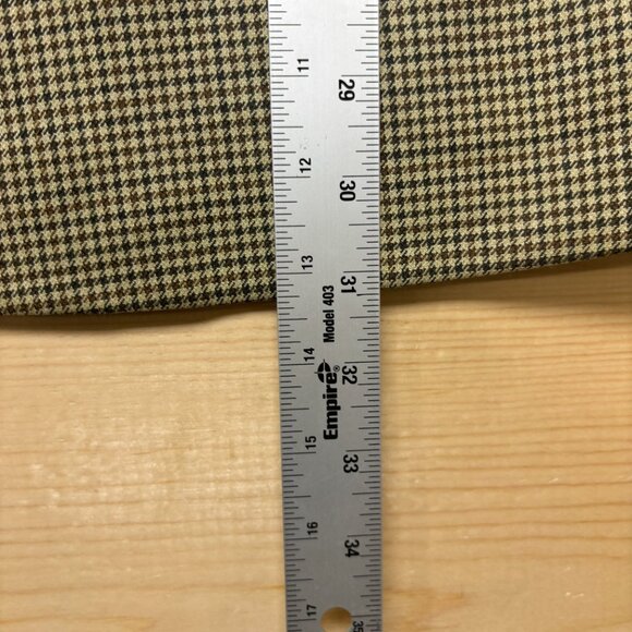 Lauren Ralph Lauren Houndstooth Blazer 46R Brown Tan Silk Wool Blend Coat Jacket - Picture 7 of 14